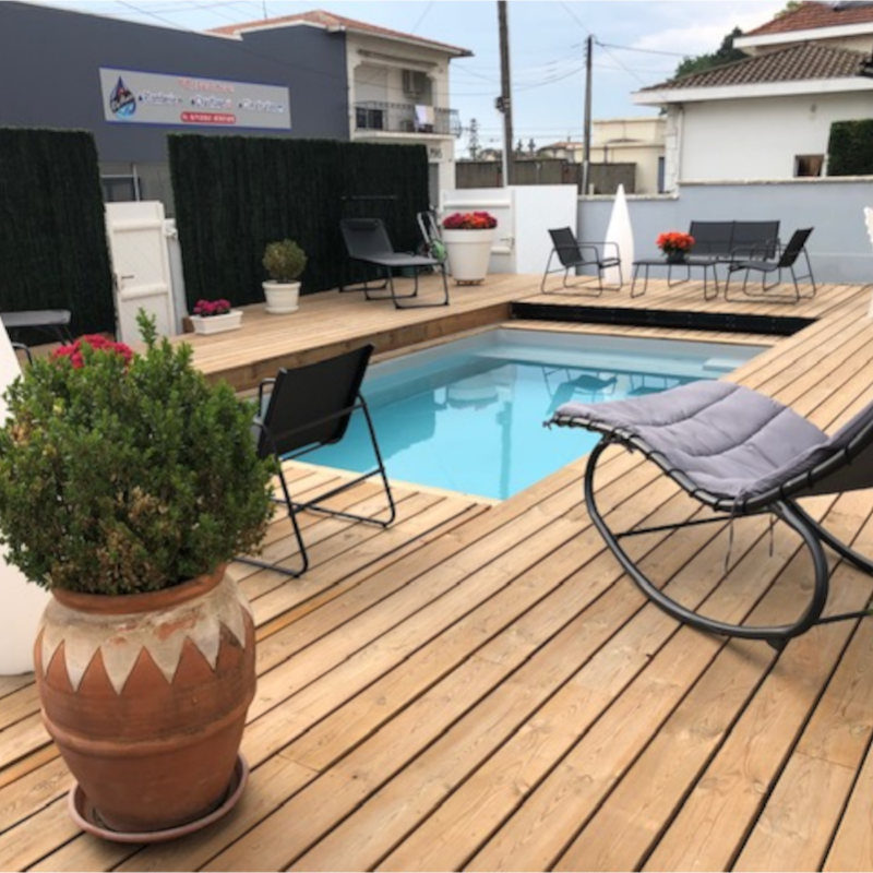 Terrasse mobile DIBLUE avec ouverture centralisée pour cette maison de ville à Saint Vincent de Tyrosse (40)