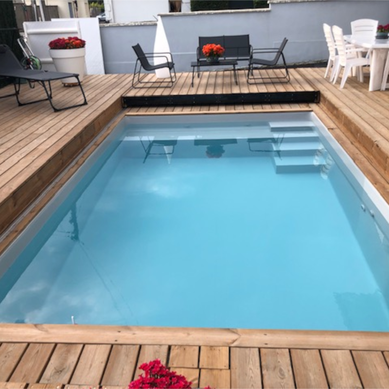 Terrasse mobile DIBLUE avec ouverture centralisée pour cette maison de ville à Saint Vincent de Tyrosse (40)